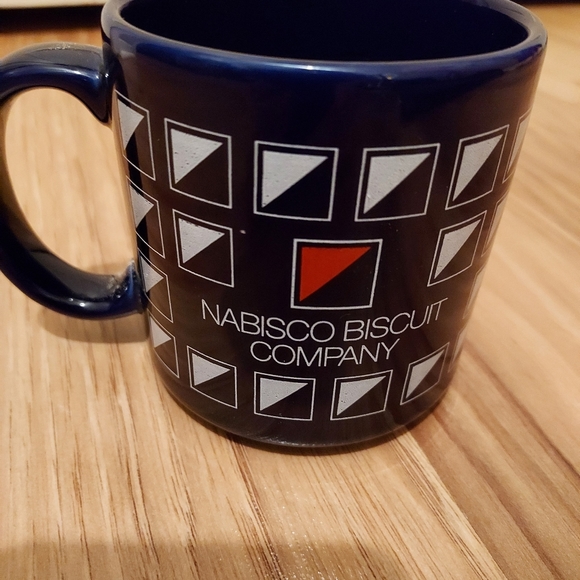 Vintage Nabisco Biscuit Company Logo Coffee Mug Cup Dark Cobalt Blue - Picture 3 of 7